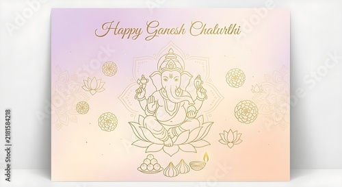 Elegant Ganesh Chaturthi Pastel Background