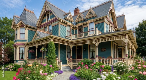 Beautiful Victorian Style House Garden.