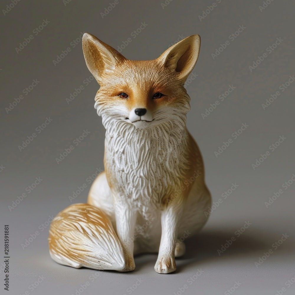 Fototapeta premium Realistic fox figurine detailed
