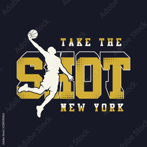 Vintage Basketball Streetwear T-Shirt Design with Dunking Player