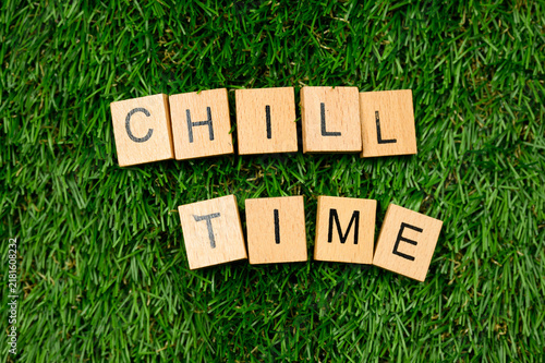 Fototapeta Chill time sign on grass