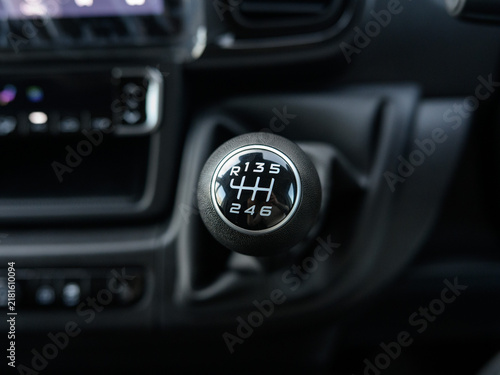 Принти на полотні Car gear shift with numbered positions