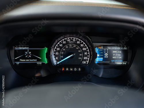 Fotografie Detailed car dashboard view
