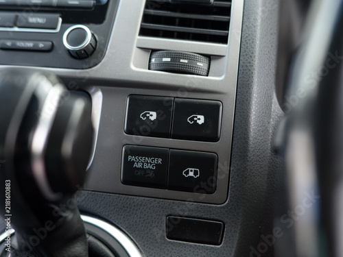 Konstfotografi Van sliding door controls close-up