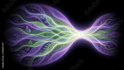 Vibrant Abstract Light Art with Flowing Organic Patterns and Neon Colors