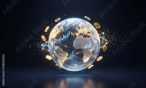 golden globe on black background