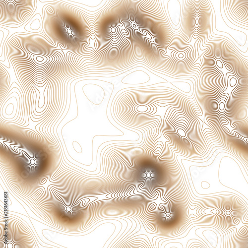 Seamless topographic contour lines in warm coffee tones of cream, caramel and espresso brown, tileable abstract background for cafe menu, packaging and earthy branding, transparent background