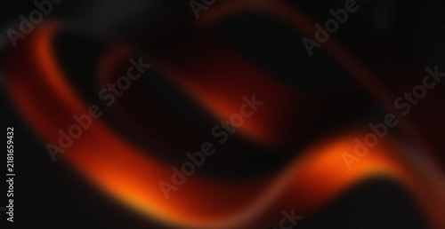 Abstract dark background with glowing orange and red light curves and smooth flow lines