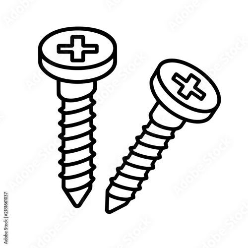 Screws icon, black glyph vector symbol for web and app interface design