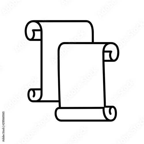 Bild auf Leinwand Scrolls icon, black glyph vector symbol for web and app interface design
