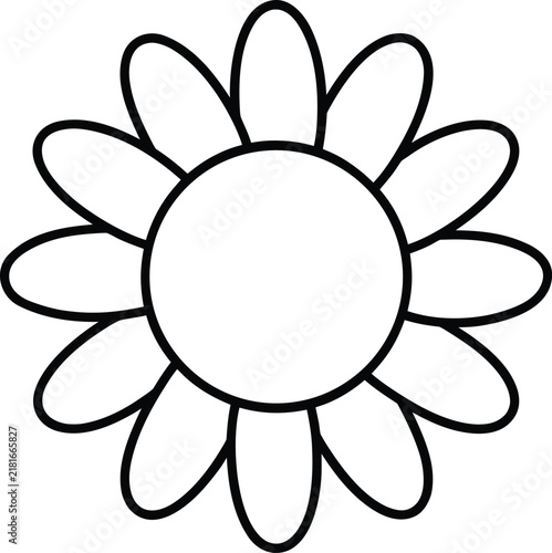 Beautiful Daisy Flower Line Art Icon Floral Bloom Nature Outline Illustration Clipart Design