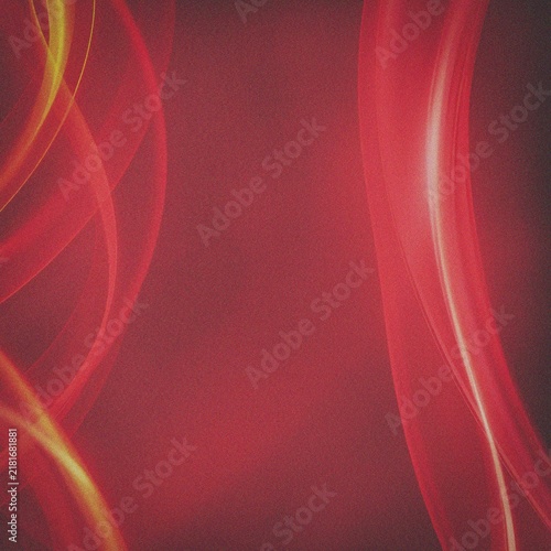Принти на полотні Abstract background with flowing, translucent red and golden-yellow light trails curving gracefully from the edges towards the center, creating a dynamic, ethereal frame