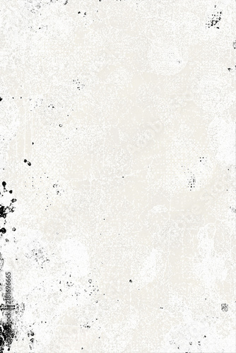 Принти на полотні Grunge white texture with distressed black ink splatters creating a weathered ab