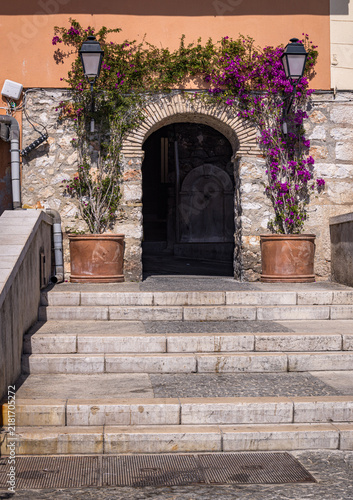 Entrance to Rue Obscure, Villefranche-sur-Mer, Provence-Alpes-Côte-d'Azur, France