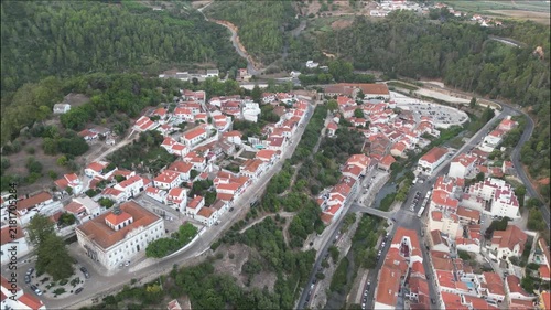 Aerial View of Alenquer Town and Surrounding Countryside in Portugal