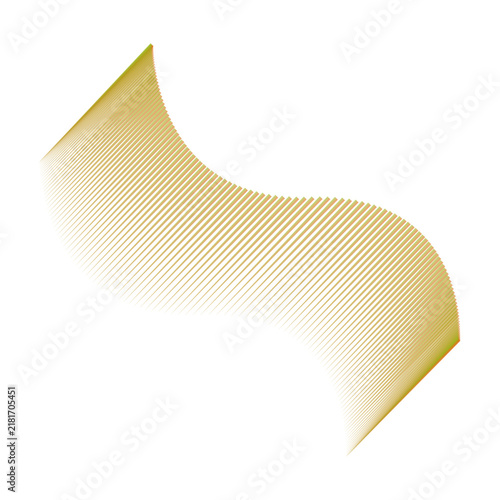 Golden Gradient Wave Line Background