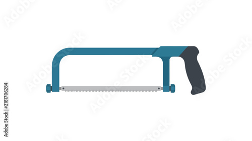 Foto Manual Hacksaw Flat Vector Illustration