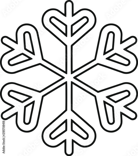 Simple stylized snowflake icon design
