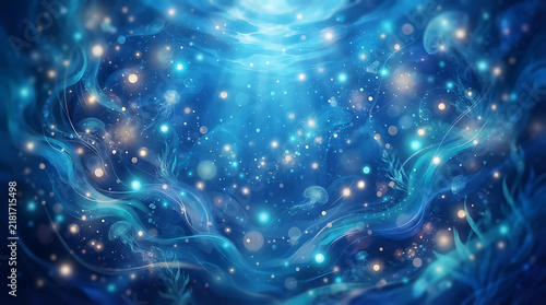 Digital network of blue glowing nodes and connections