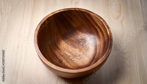 beautifully handcrafted wooden bowl with smooth polished interior