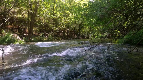 moving water background, moving vater in slow motion, water flowing in the river