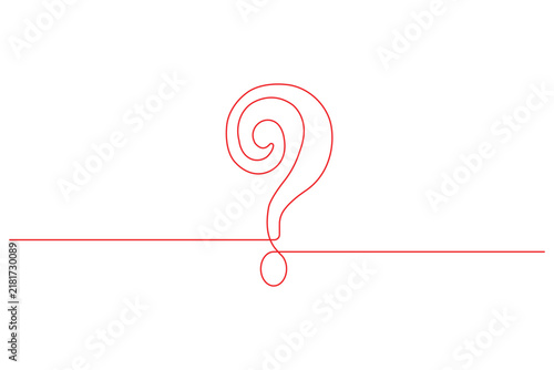 Question mark continuous one line art editable stroke vector illustration
