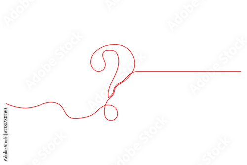Question mark continuous one line art editable stroke vector illustration