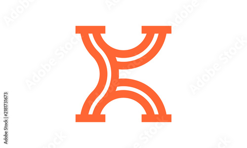 Letter K Geometric Logo Design