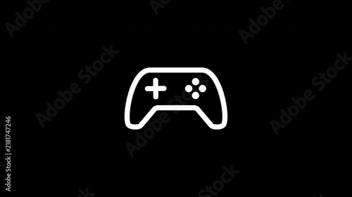 Video Game Controller Gamepad Joystick Icon Animation Alpha Channel
