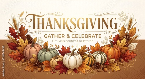 Modern Editorial Thanksgiving Typography Illustration