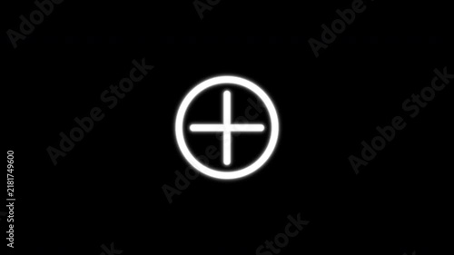 Circular Plus Add Create Math Symbol Icon Animation Alpha Channel