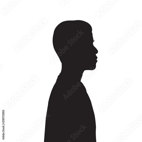 Youth Male Side Profile Headshot Silhouette