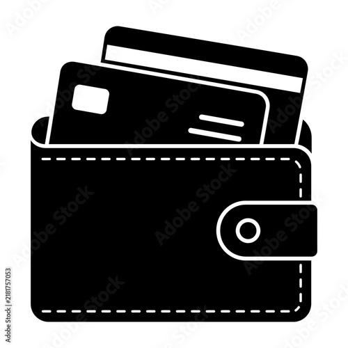 A stylized wallet filled with credit cards symbolizes financial management and spending habits in a modern graphic.