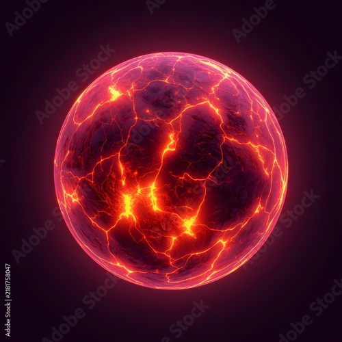 Premium Neon Magma Sphere with Volcanic Energy