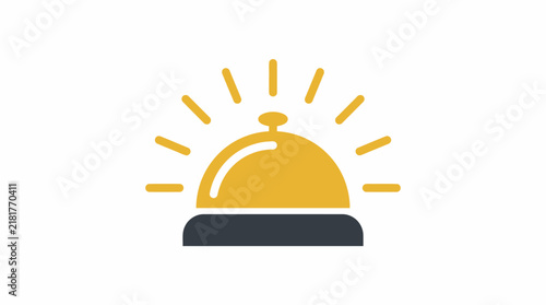 Simple service bell icon, minimalist vector design.