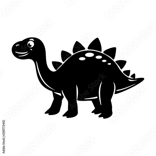 Stegosaurus Dinosaur Pictogram Prehistoric Animal Vector Illustration