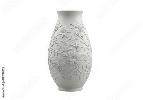 Elegant white vase adorned with intricate crackle glaze patterns for sophisticated home decor