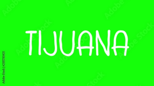 Tijuana Hand Drawn Scribble Overlay with Green Background