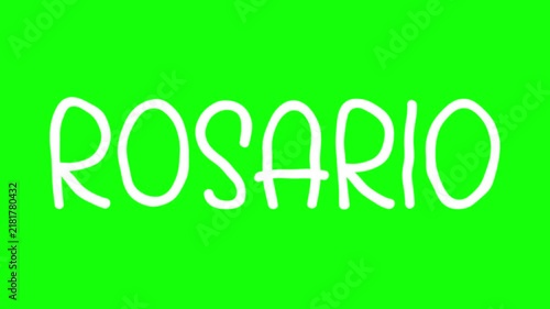Rosario Hand Drawn Scribble Overlay with Green Background