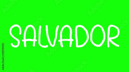 Salvador Hand Drawn Scribble Overlay with Green Background