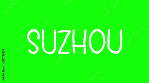 Suzhou Hand Drawn Scribble Overlay with Green Background