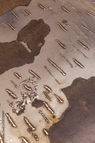 sealed iron. The texture of metal and concrete