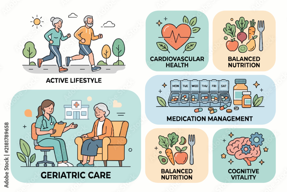Fototapeta premium Healthy Lifestyle and Preventive Healthcare Wellness Infographic