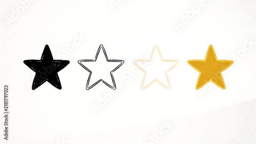 Two illustrated stars one solid gold one outlined against a muted background symbolizing rating and feedback