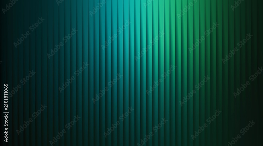 Fototapeta premium Abstract teal and green vertical lines background with soft gradient light effect.