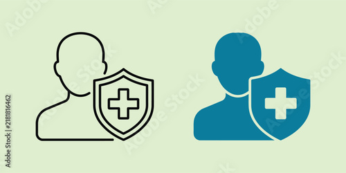 Medical insurance patient protection icons