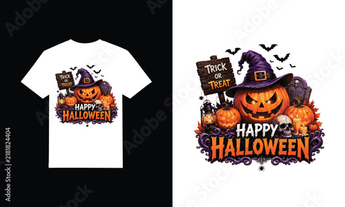 Happy Halloween Typography T-shirt