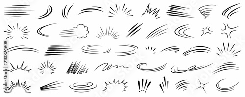 Obraz na plátně Comic Motion Lines and Speed Effect Collection
