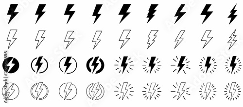Foto Lightning Bolt Outline Icon Collection