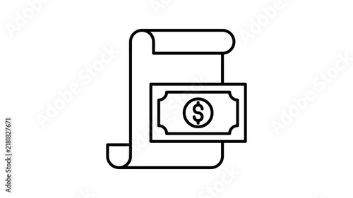 Online payment icon line animation isolated on white background